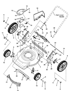 Deck Assembly (Push, Hi-Wheel) Diagram and Parts List for 7800454-M2265HW 2010 Briggs and Stratton Lawn Mower